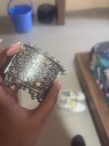 Antique Oxidized Silver Kada Bangle