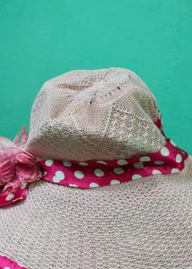 Chic Pink Polka Dot Sun Hat