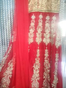 Red &amp; Gold Embroidered Lehenga Choli