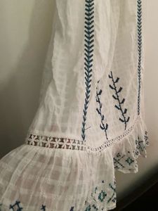 White Embroidered Midi Dress