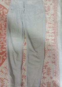 Grey Jeans With 4 Buttons High Waist