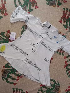 White Graphic Print Shirt top
