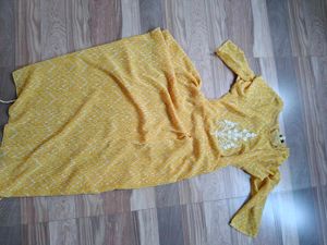 Elegant Yellow Kurta with White Embroidery