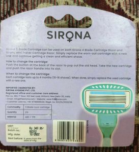 Sirona 5 Blade Cartridge Blades | Replacable Cartr