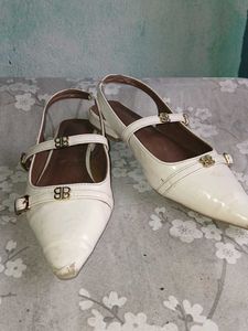 Women's White Slingback Heels