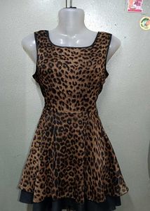 Chic Leopard Print Fit &amp; Flarey Mini Dress