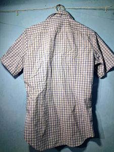 Men's Blue Gingham Short Sleeve Shirt