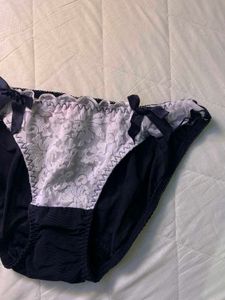 Lace Trim Briefs with Bows