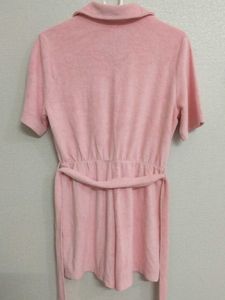 H&amp;M Pink Terry Cloth Shirt Dress