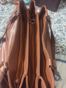 Stylish Brown Faux Leather Handbag