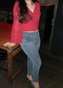 Red Leopard Print Blouse