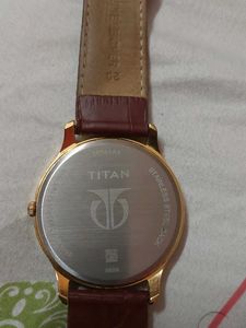 Titan Brown Leather Strap Watch