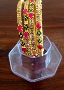 Price Drop          Stone Bangles Set Of 4