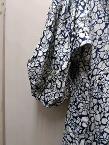 Blue &amp; White Printed Midi Dress (Never worn)