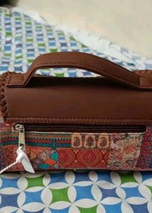 Boho Jute Patchwork Handbag