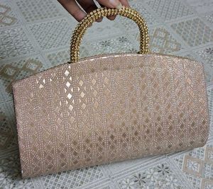 Elegant Champagne Gold Evening Handbag