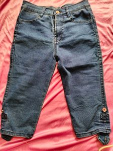Imported Blue Denim Capris