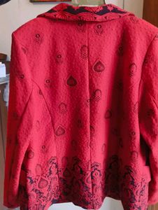 Vibrant Red Textured Blazer