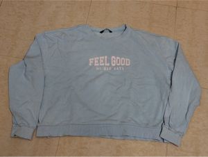 Light Blue "Feel Good" Graphic Sweatshirt