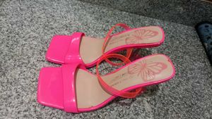 Hot Pink Butterfly Detail Heels