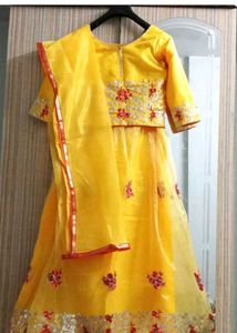 Vibrant Yellow Embroidered Lehenga Choli