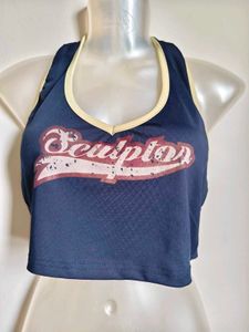 🔥MEGA SALE🔥Navy Blue Halter Neck Crop Top