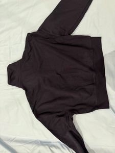 Cozy Dark Brown Collared Sweatshirt