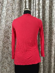 Stylish Red Open Front Cardigan