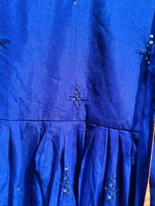 Elegant Royal Blue Anarkali Suit with Dupatta