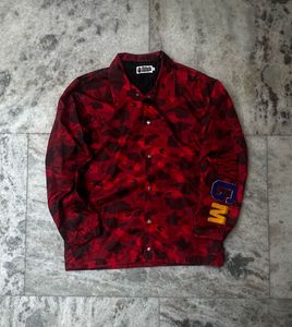 Y2K Bape Red Camo Coach Jacket