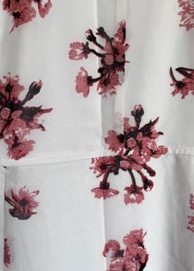 White Floral Print Midi Dress