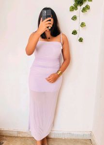 Savana Lavender ruffled bodycon dress