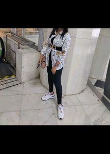 Cute Cat Print Button-Up Shirt