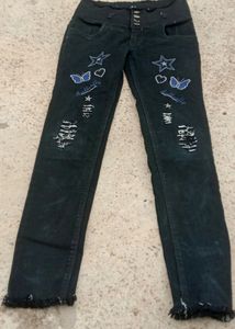 Denim Riped Jeans This Have Extra Work On It