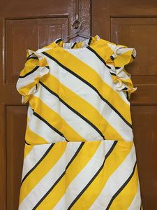 Yellow &amp; White Striped Dress