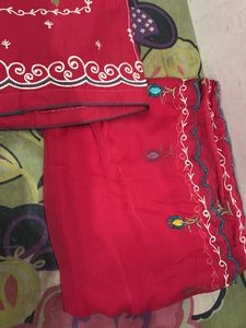 Red Embroidered Salwar Kameez