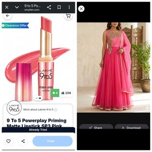 Embroidered Anarkali Gown lipstick free
