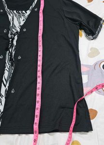 Black Short-Sleeve With Attached Front Plus Size