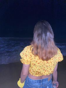 Cute Yellow Floral Cropped Top