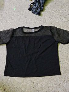 Black Graphic Mesh T-Shirt