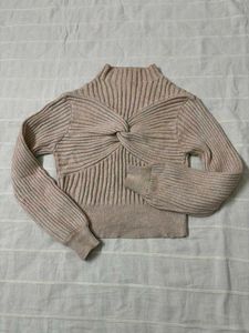 Twist-Front Ribbed Knit Top