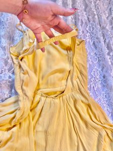 Yellow cotton forever 21 backless dress