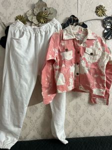 Tie-Dye Jacket & White Joggers Set