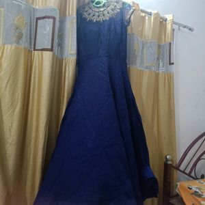 Full Heavy Work In Blue Gown