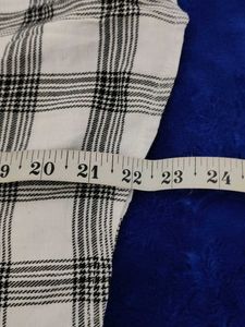 Plaid Button-Up Shirt with Smocked Bodice