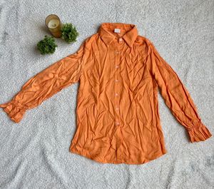 Vibrant Orange Button-Up Shirt