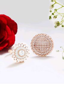 Set Of 2 Rose Gold Ring