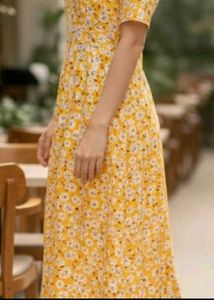 SALE TILL 5SEP 🍭YELLOW PRINT MIDI DRESS🍭