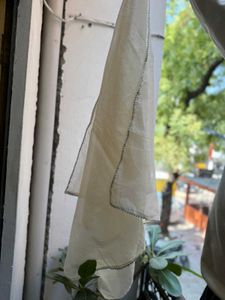 Elegant Dupatta with Silver Trim
