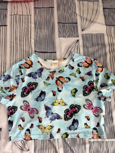 Butterfly Print Crop Top